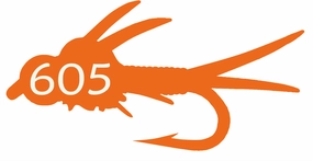 605 Fly Decal/Sticker Orange