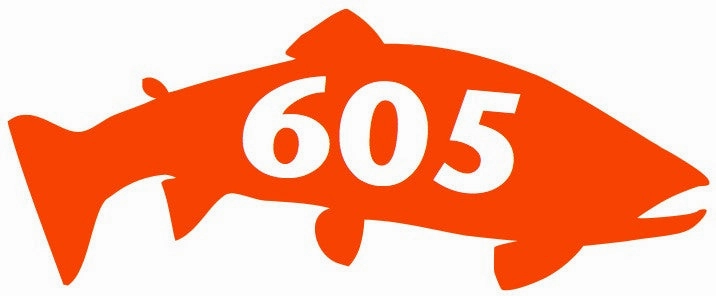 605 Trout Decal/Sticker Orange