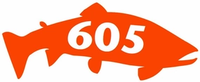 605 Trout Decal/Sticker Orange