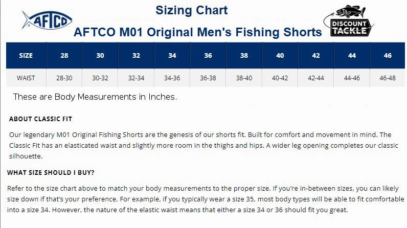 AFTCO M01 Original Men's Fishing Shorts