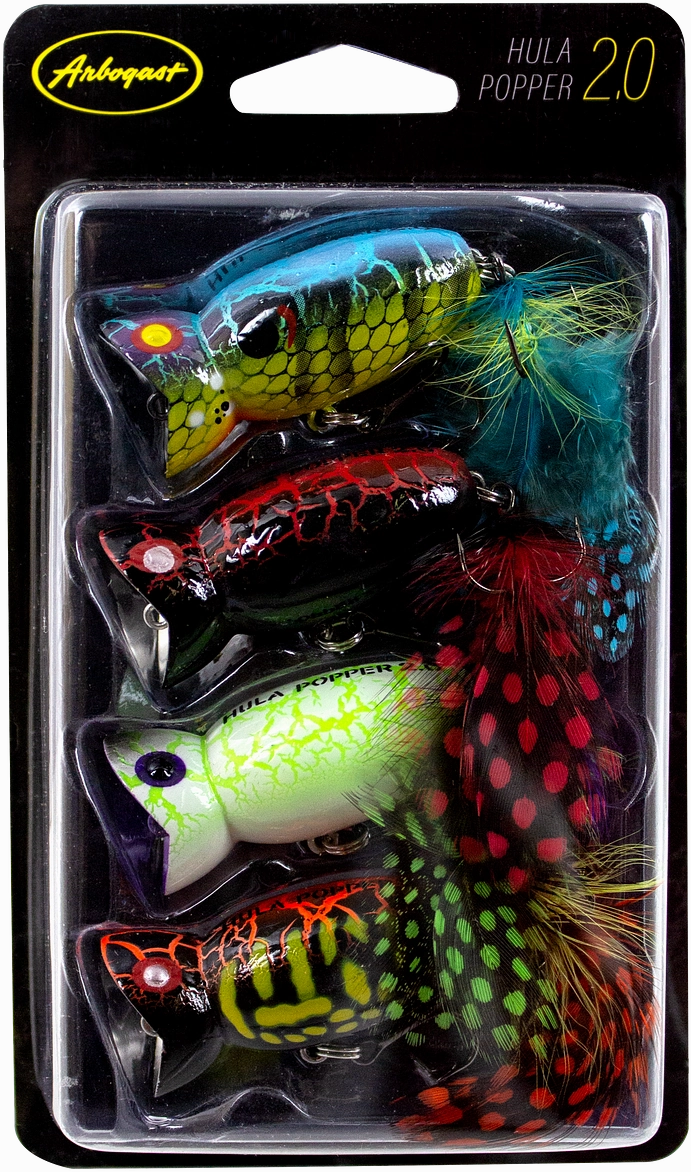 Arbogast Hula Popper 2.0 4-Piece Variety Pack