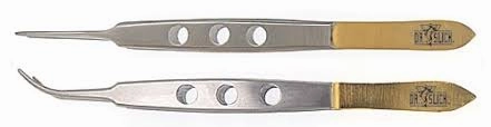 Bishop Tweezer 4" Gold & Satin  - Dr Slick