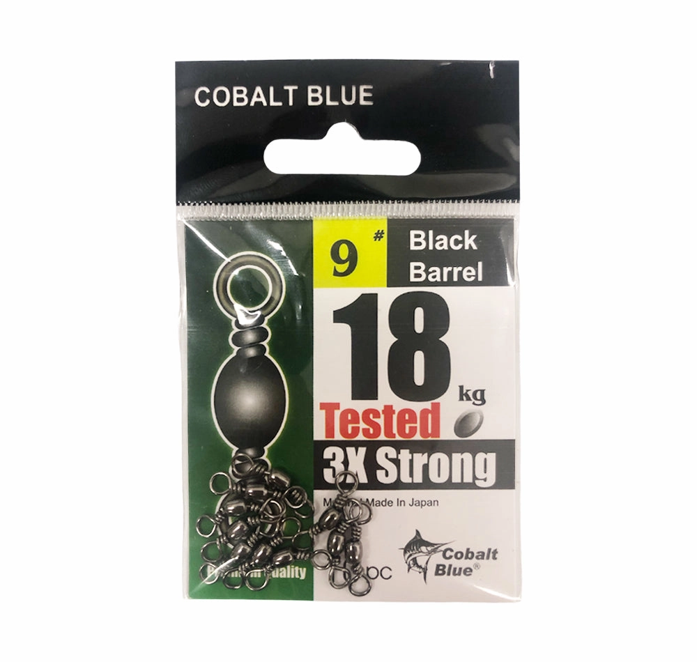Cobalt Blue Black Barrel Swivels