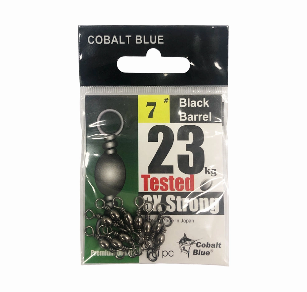 Cobalt Blue Black Barrel Swivels