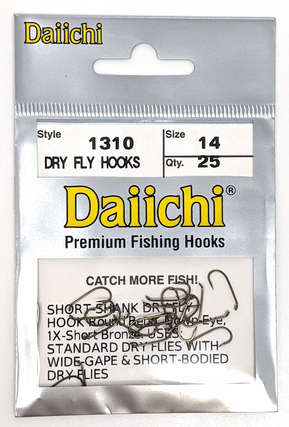 Daiichi 1310 Short-Shank Down Eye Hook size 14 25 pack