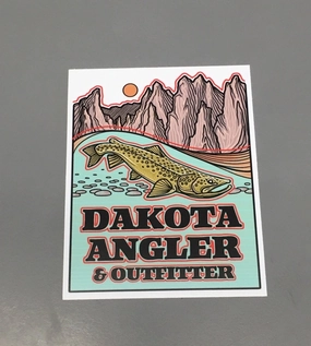 Dakota Angler Logo Sticker 4"x 5"