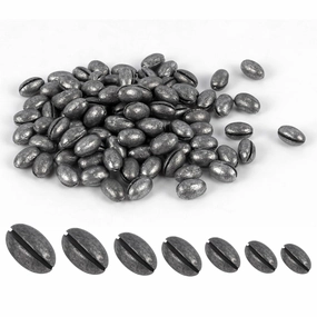 Dr.Fish 100 pcs Oval Split Sinkers  Lead Weights 1/50 to 1/14oz