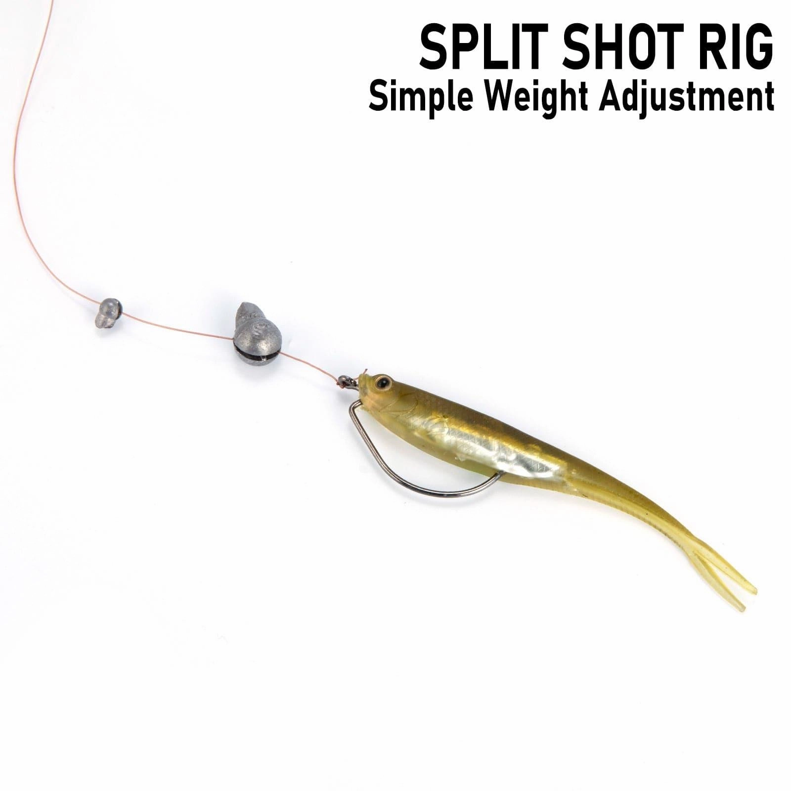 Dr.Fish 100pcs Split Shot Weights 3/250 to 3/20oz