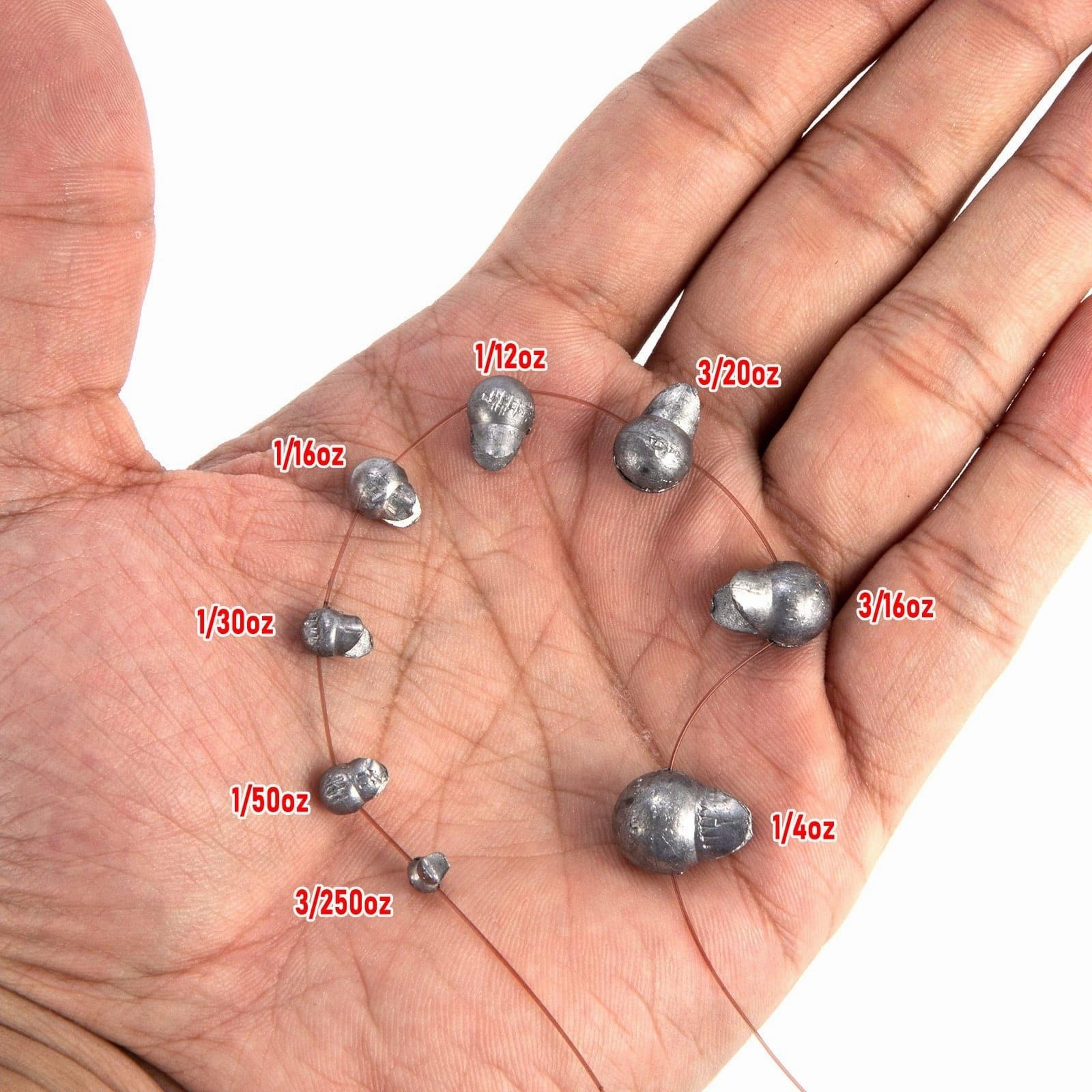 Dr.Fish 100pcs Split Shot Weights 3/250 to 3/20oz