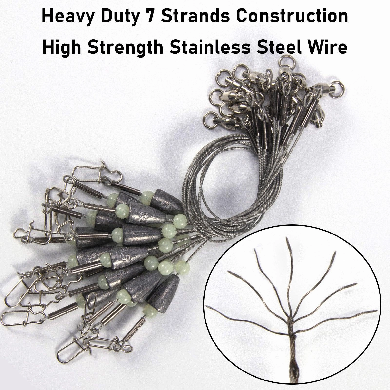 Dr.Fish 15pcs Carolina Ready Rigs with Bullet Weight 1/8-3/4oz