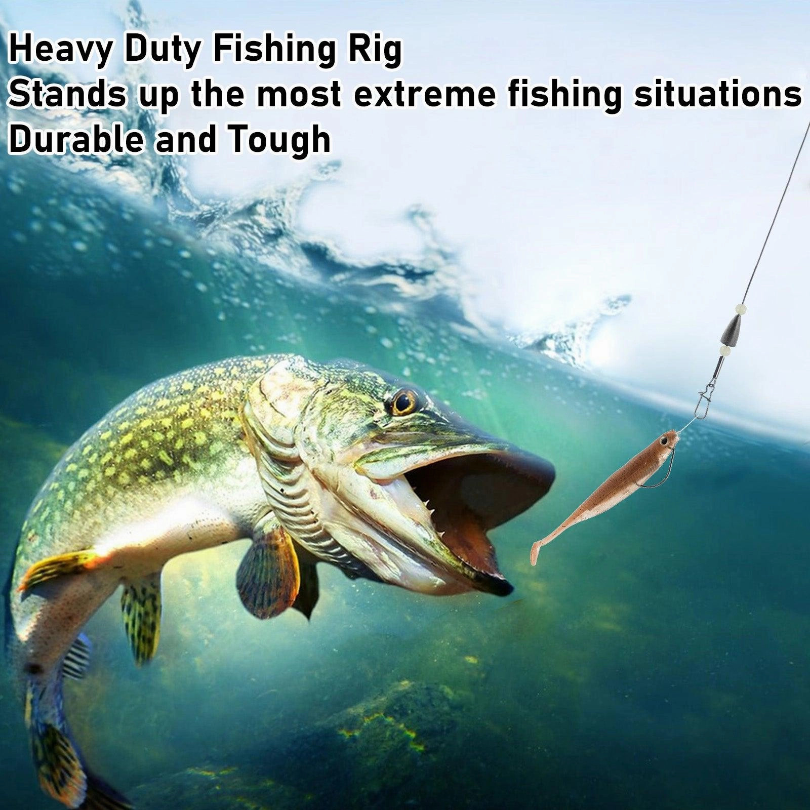 Dr.Fish 15pcs Carolina Ready Rigs with Bullet Weight 1/8-3/4oz