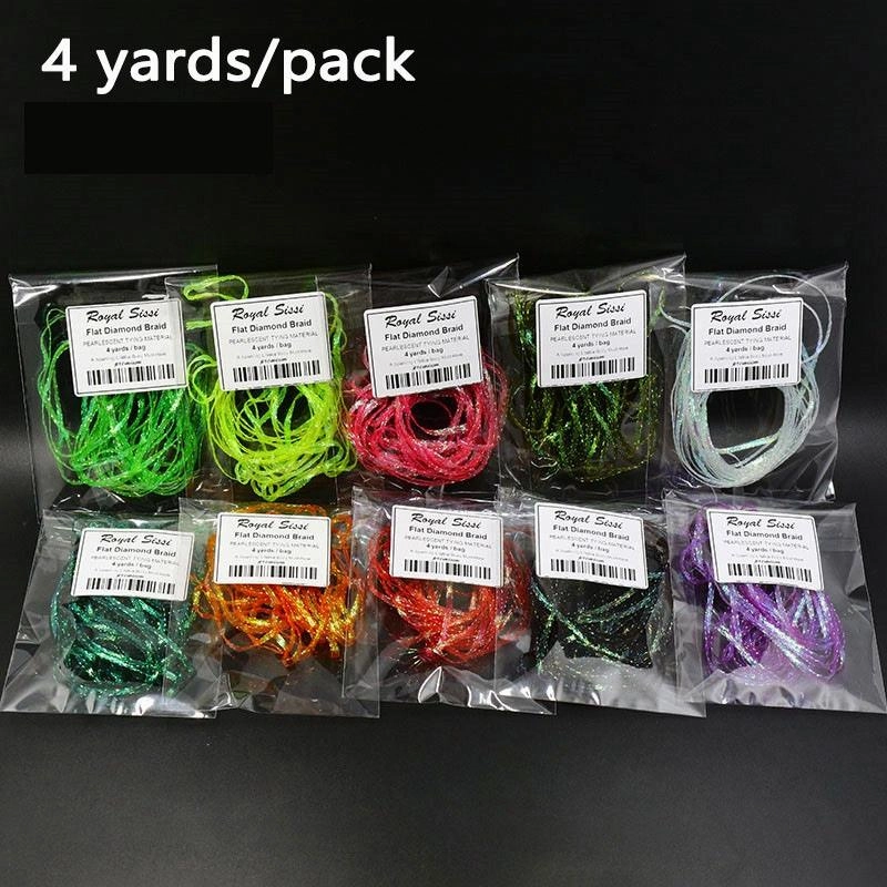 Dr.Fish  1 pcs Diamond Braid Crystal Flash  Fly Tying Materials (10 colors)