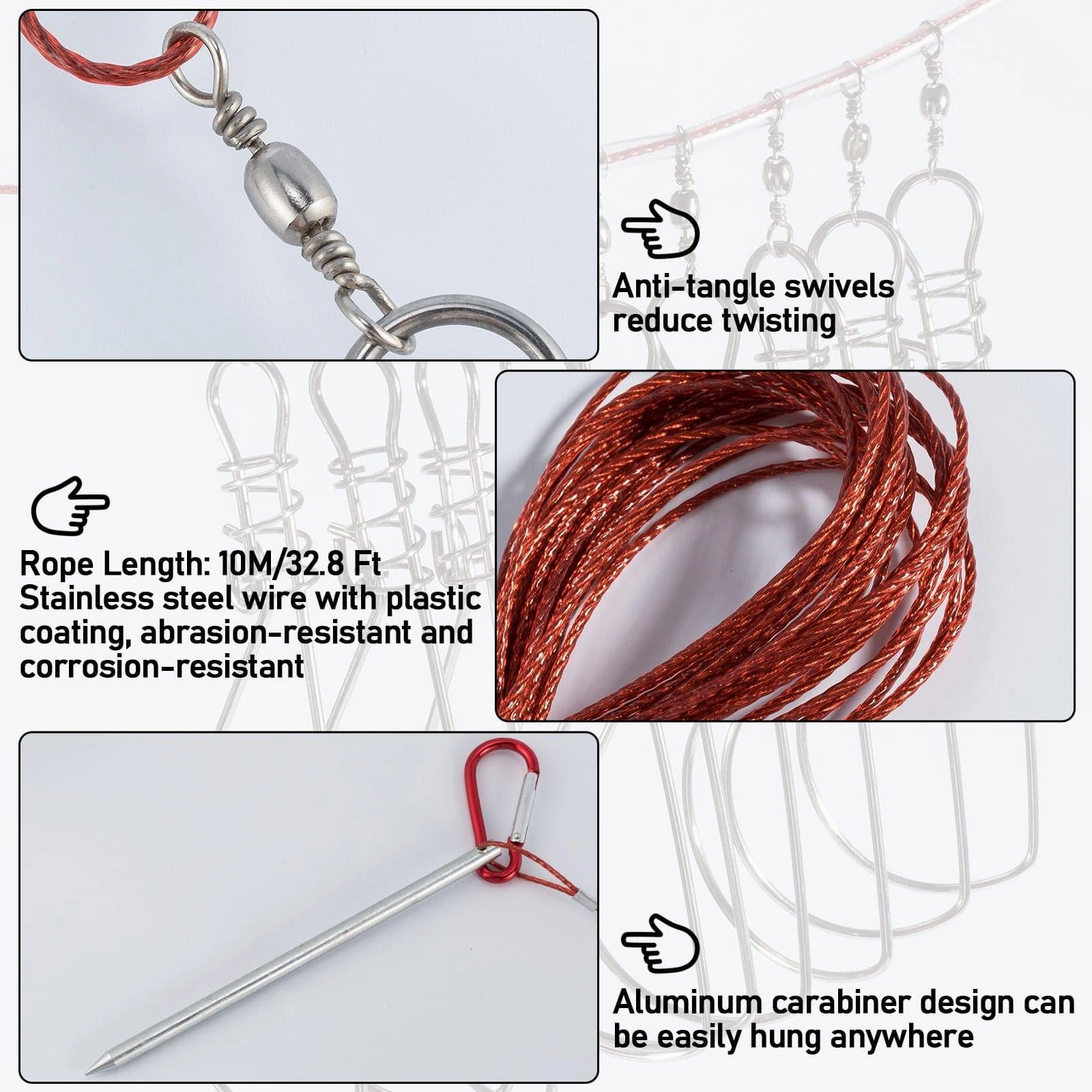 Dr.Fish 21.3-27.6in Spearfishing Poles &Materials Kit