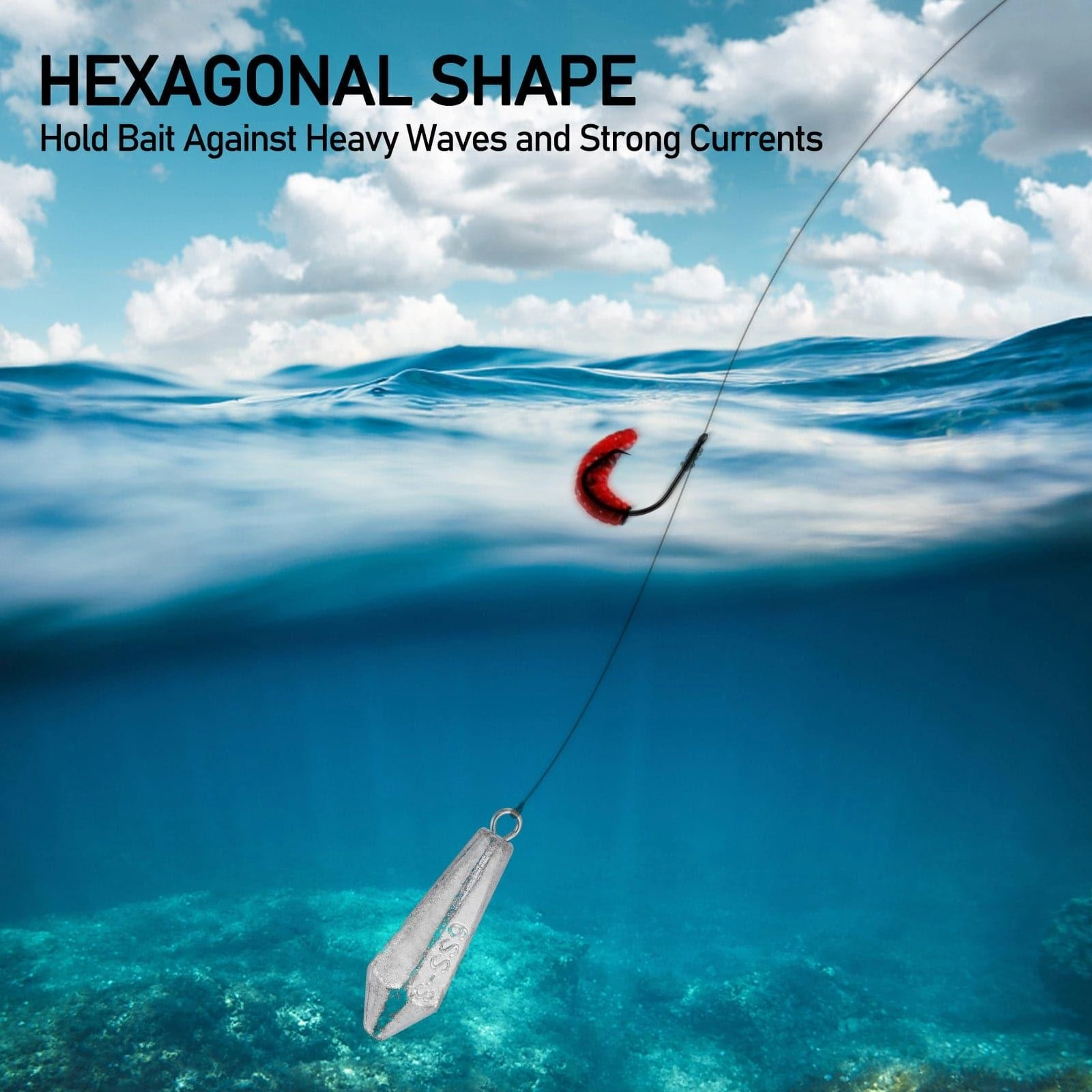 Dr.Fish 2/5/10/20pcs  Drop Shot Fishing Hexagonal Weights