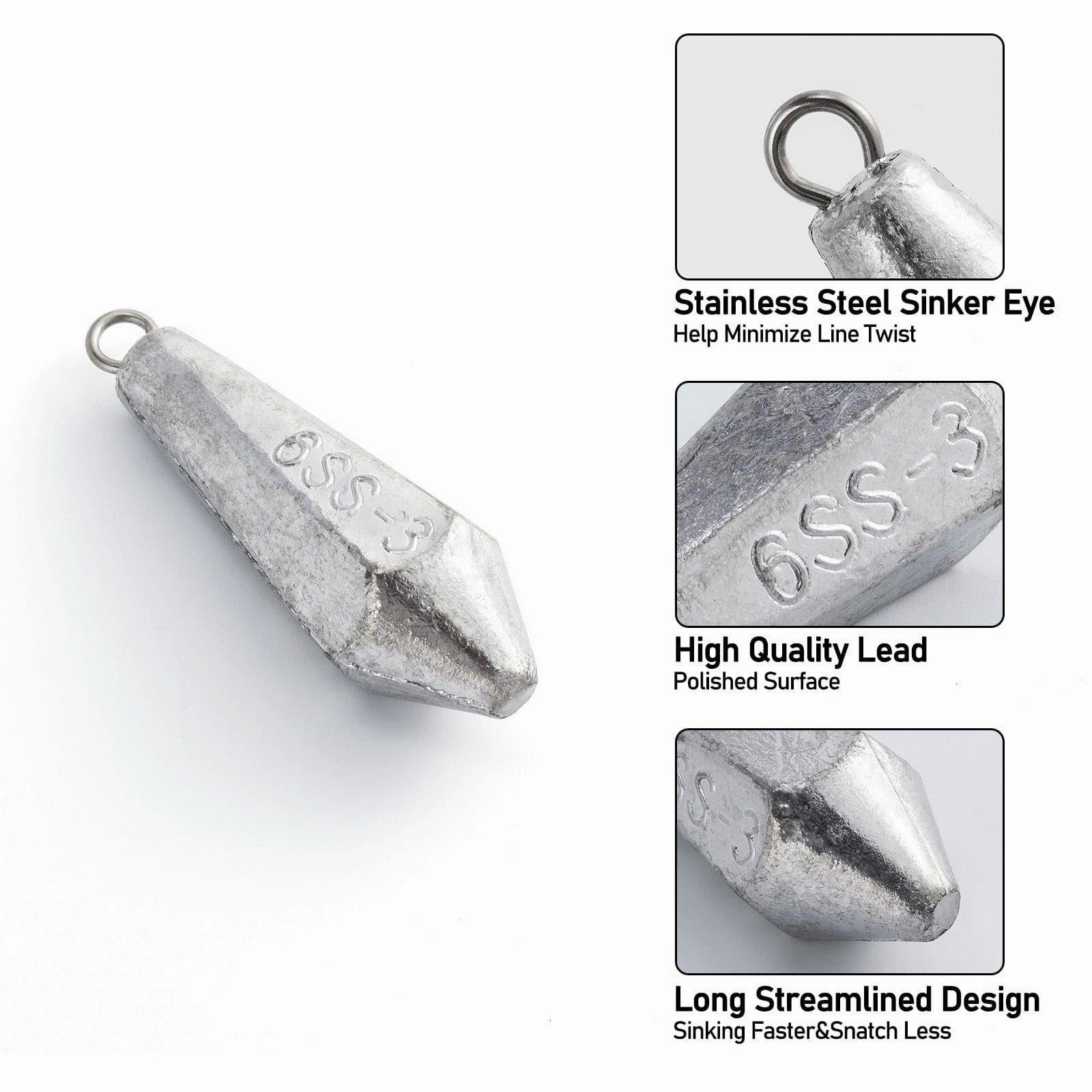 Dr.Fish 2/5/10/20pcs  Drop Shot Fishing Hexagonal Weights