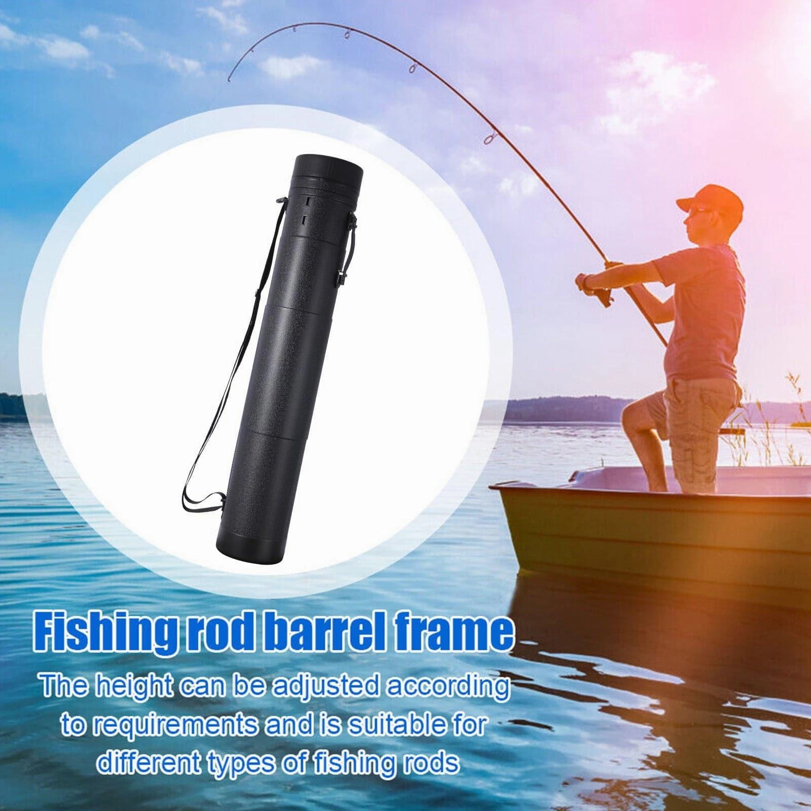 Dr.Fish 2pcs large Telescoping Rod Tube   6 Wrap Tie Fishing Pole Storage