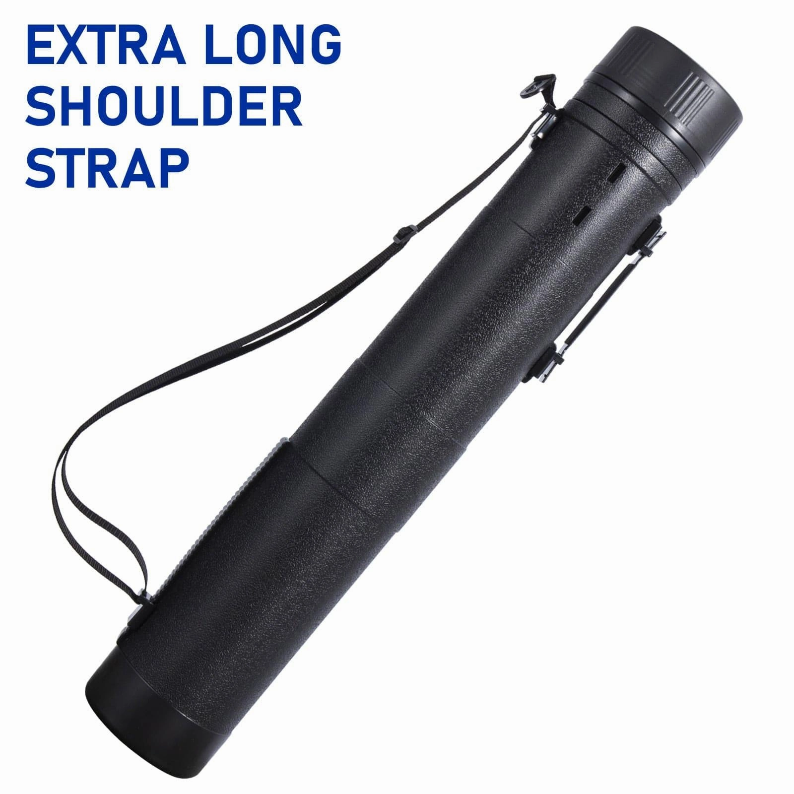 Dr.Fish 2pcs large Telescoping Rod Tube   6 Wrap Tie Fishing Pole Storage