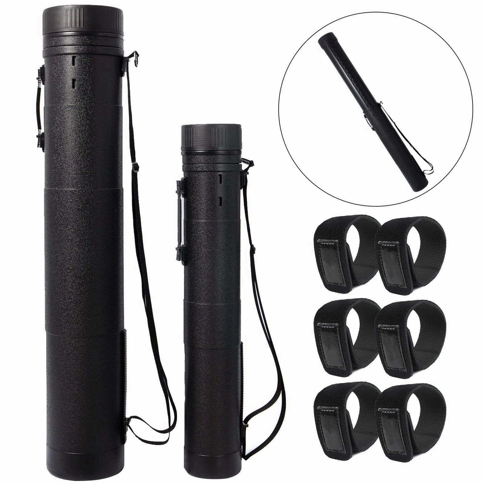 Dr.Fish 2pcs large Telescoping Rod Tube   6 Wrap Tie Fishing Pole Storage
