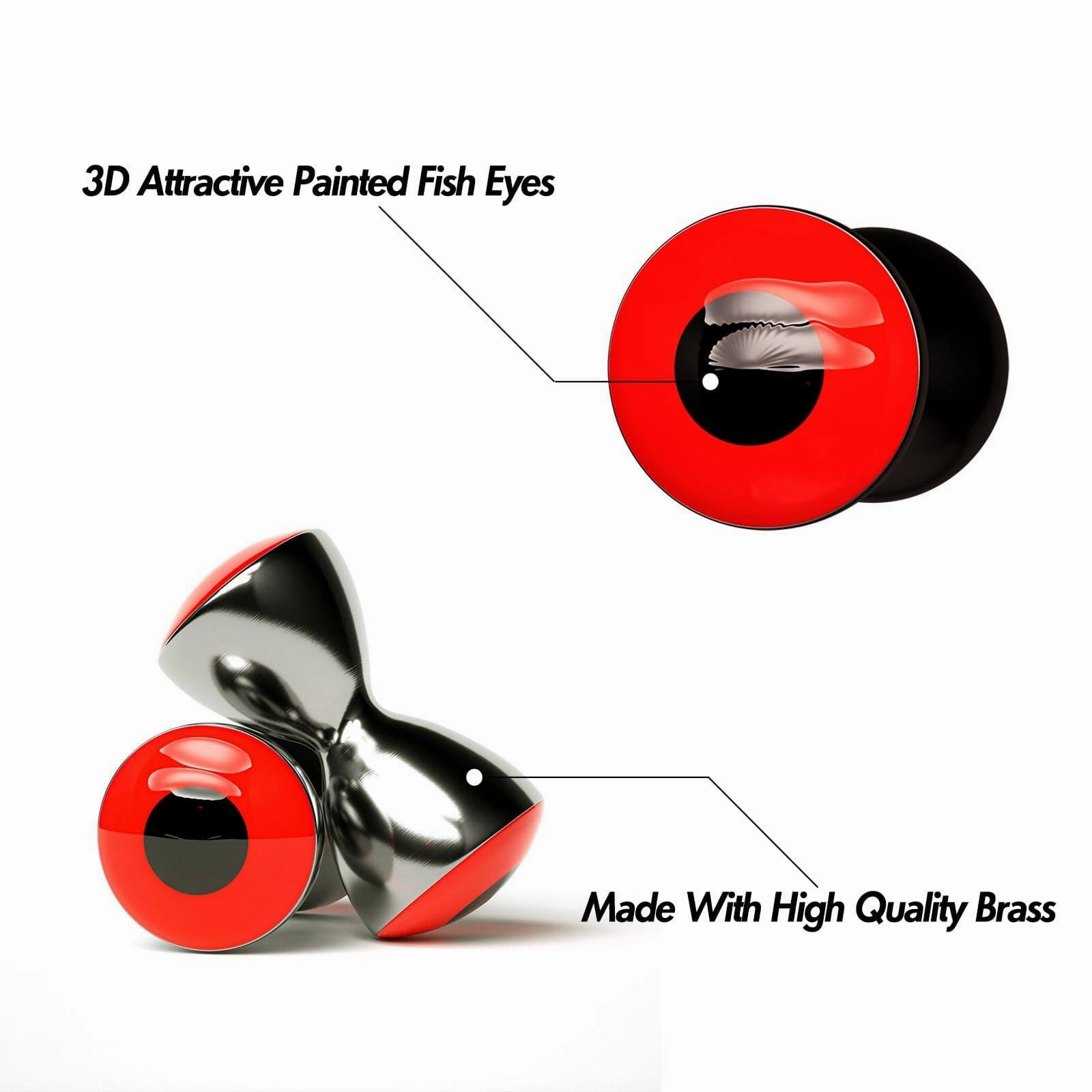 Dr.Fish 30pcs Fly Tying Dumbbell Eyes