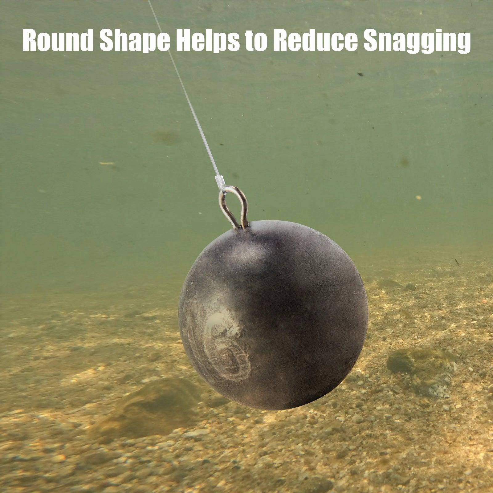 Dr.Fish 3/5pcs Fishing Round Ball Lead Sinkers 1-16oz