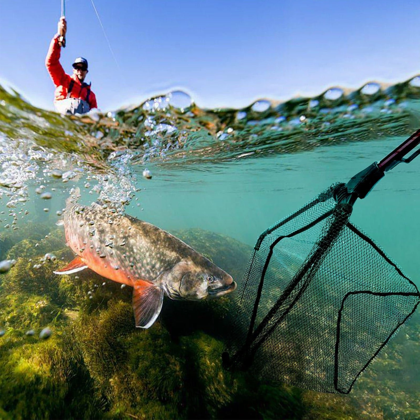 Dr.FIsh 3 Size Landing Net with Telescopic Pole Handle