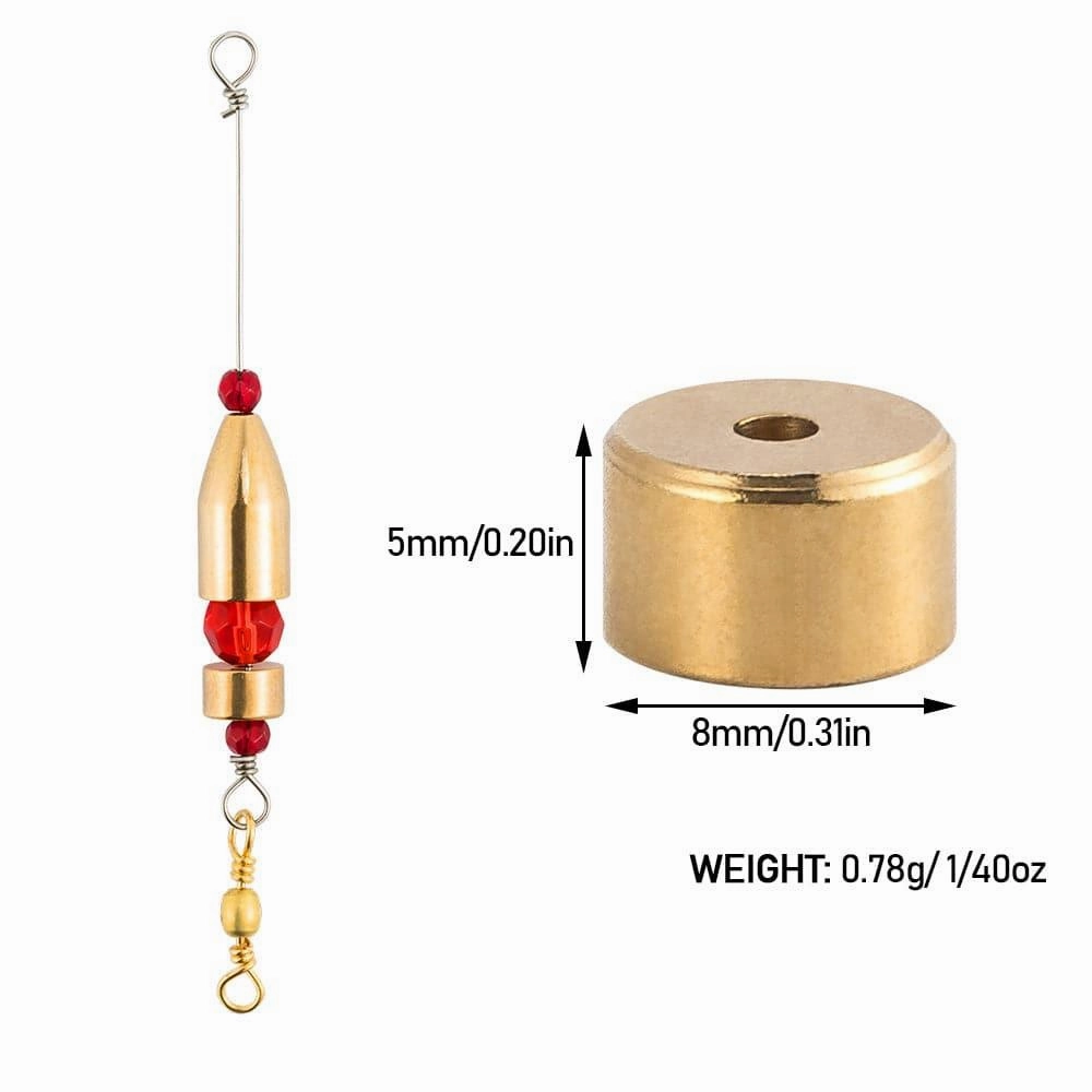 Dr.Fish 50pcs Brass Weights Sinkers 1/40oz