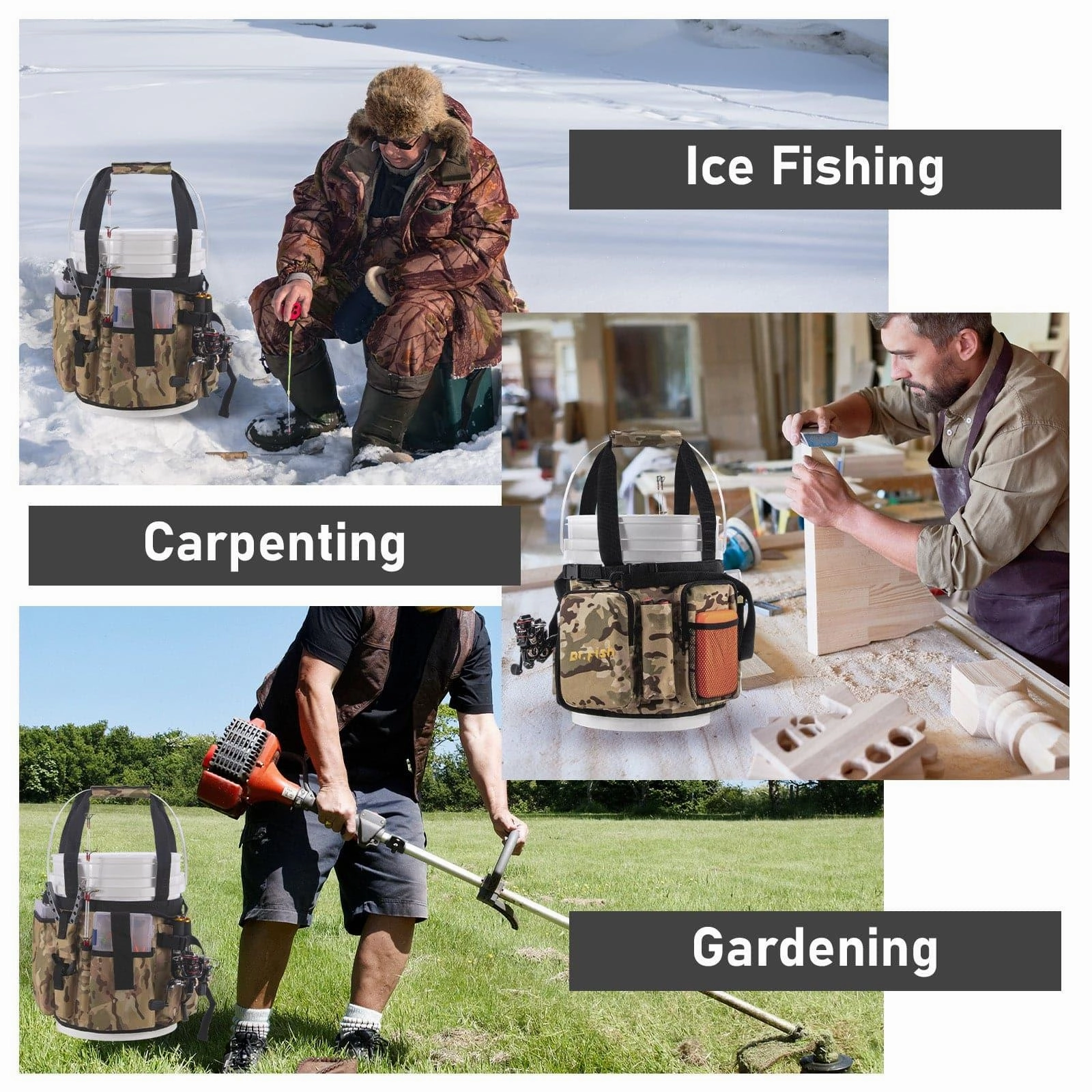 Dr.Fish 5pcs Gallon Bucket Tool Organizer