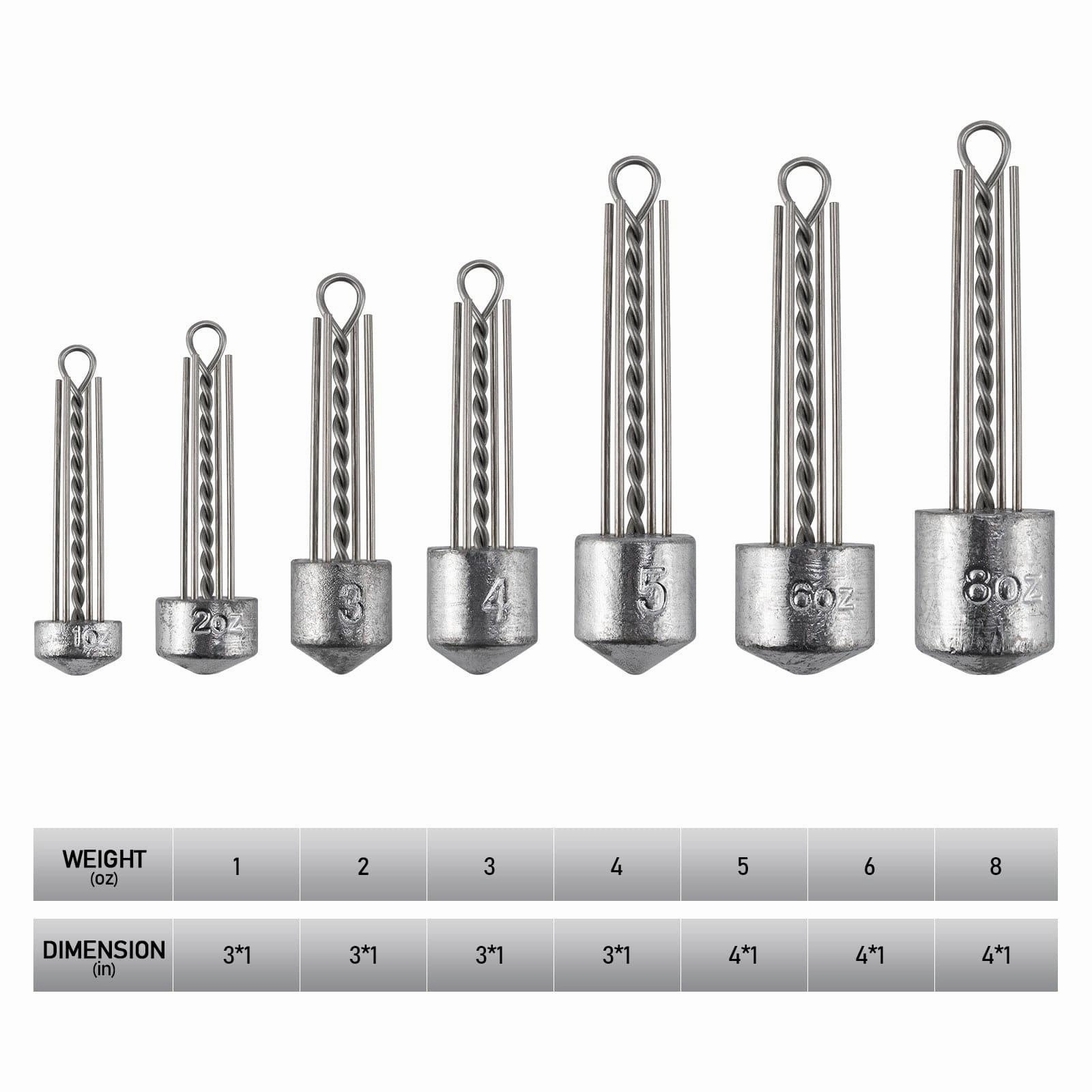Dr.Fish 5pcs Spider Sinker Weights 1 to 8oz