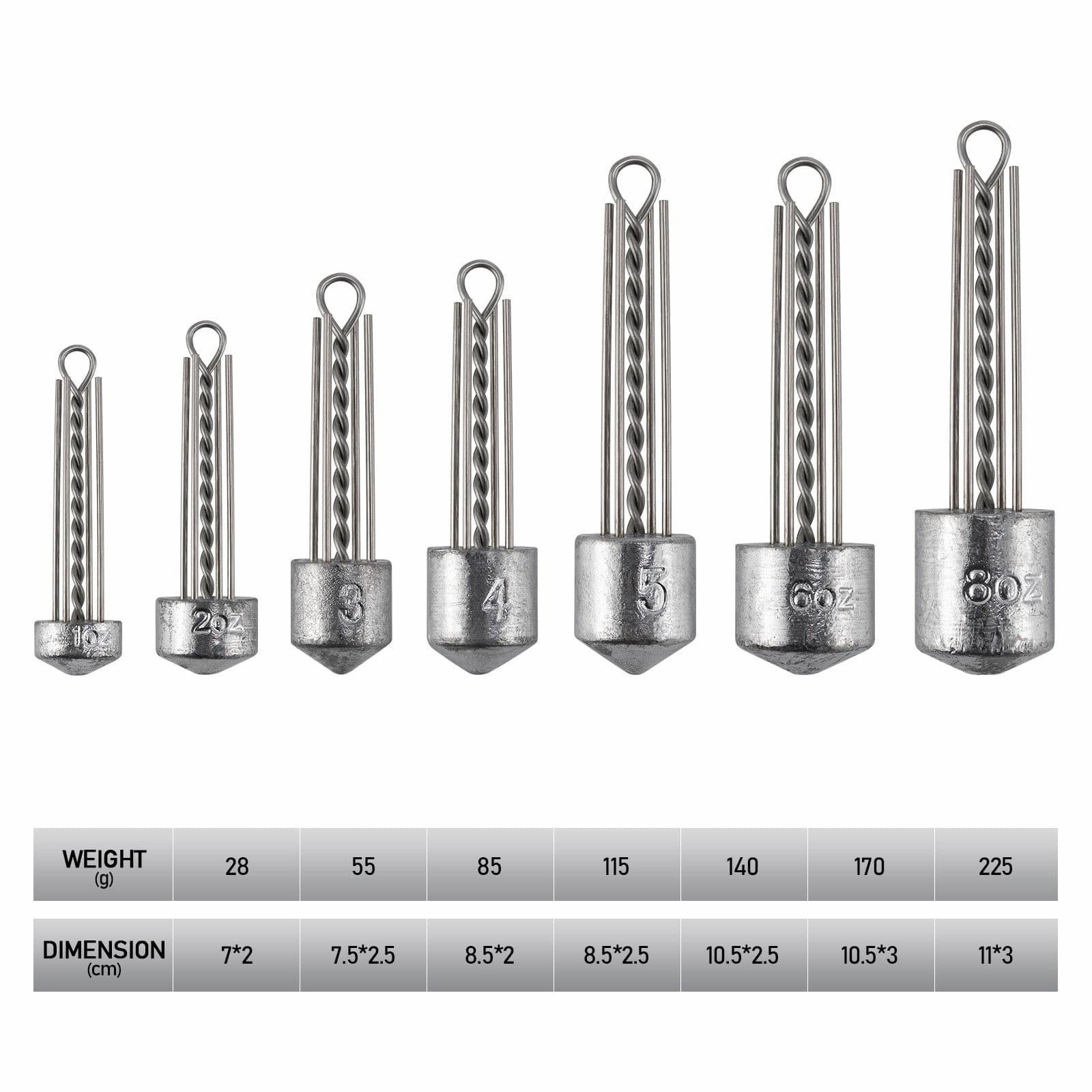 Dr.Fish 5pcs Spider Sinker Weights 1 to 8oz