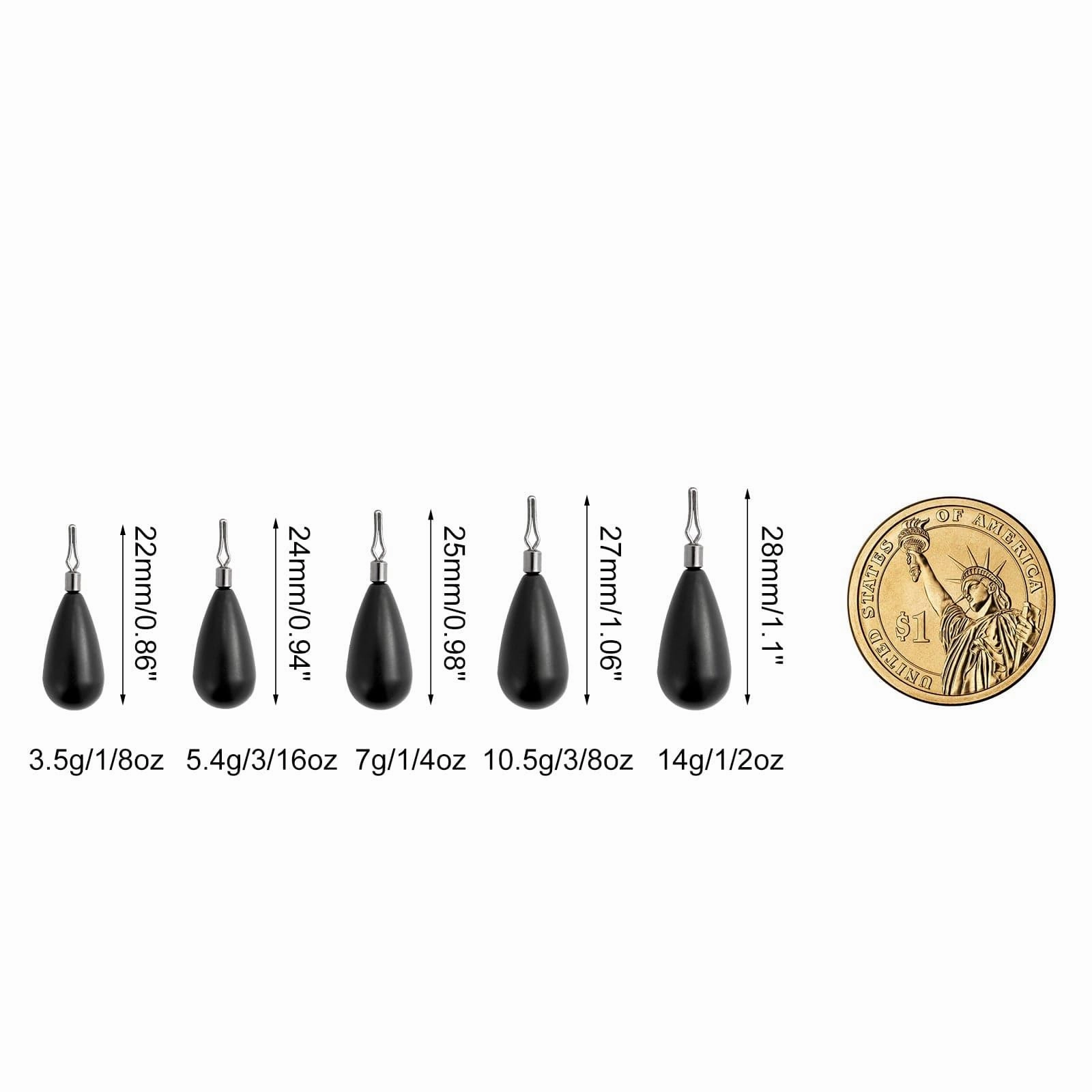 Dr.Fish 5pcs Tungsten Drop Shot Weights
