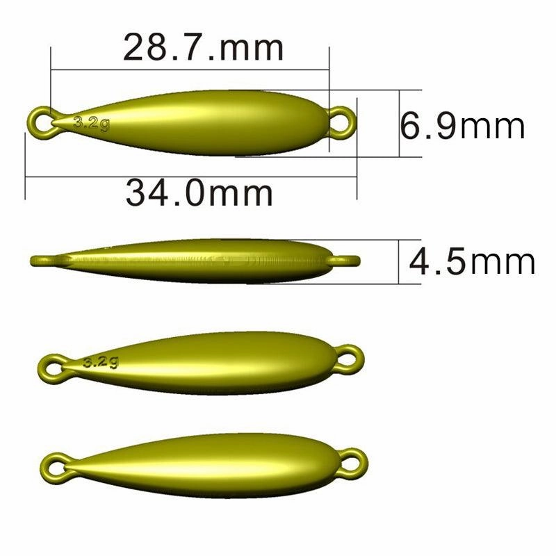 Dr.Fish Aluminum Alloy Drop-shaped Fishing Weight 3.2-20g,33-63mm
