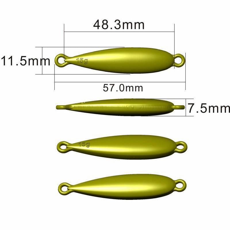 Dr.Fish Aluminum Alloy Drop-shaped Fishing Weight 3.2-20g,33-63mm