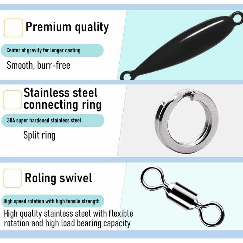 Dr.Fish Aluminum Alloy Drop-shaped Fishing Weight 3.2-20g,33-63mm