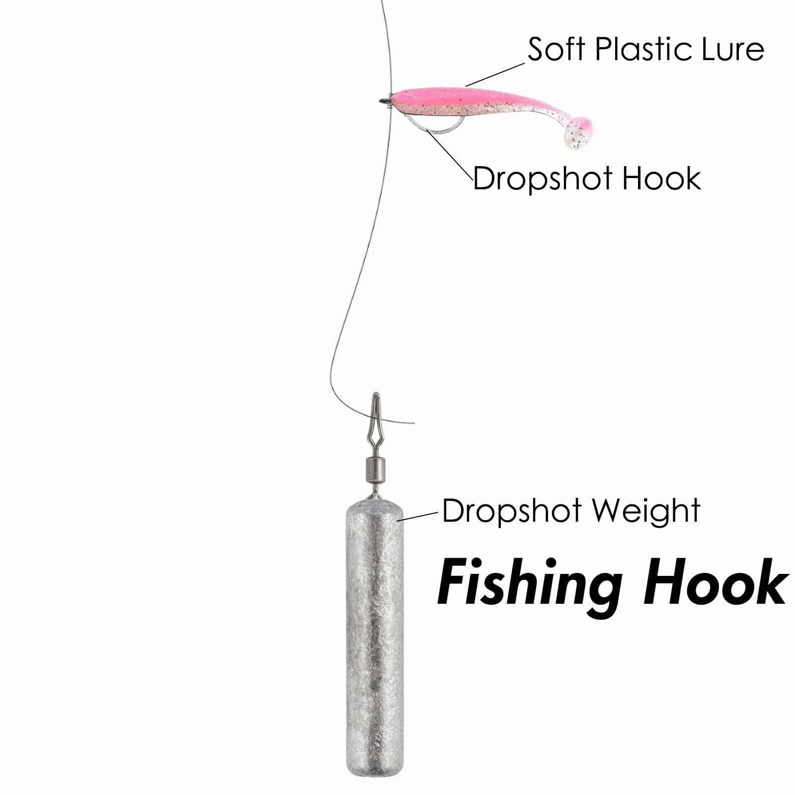 Dr.Fish Cylinder Drop Shot Weights 1/8 to 3/4oz