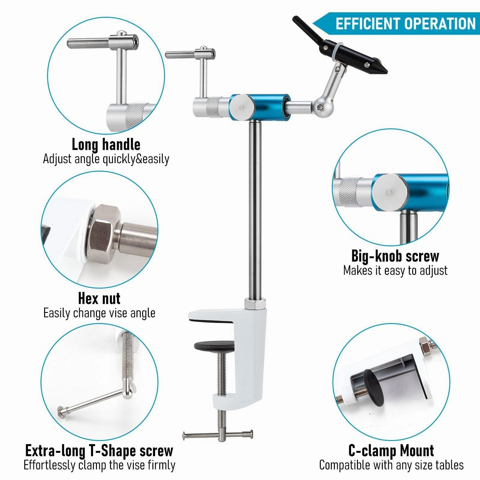 Dr.Fish Fly Tying Vise Aluminum Alloy