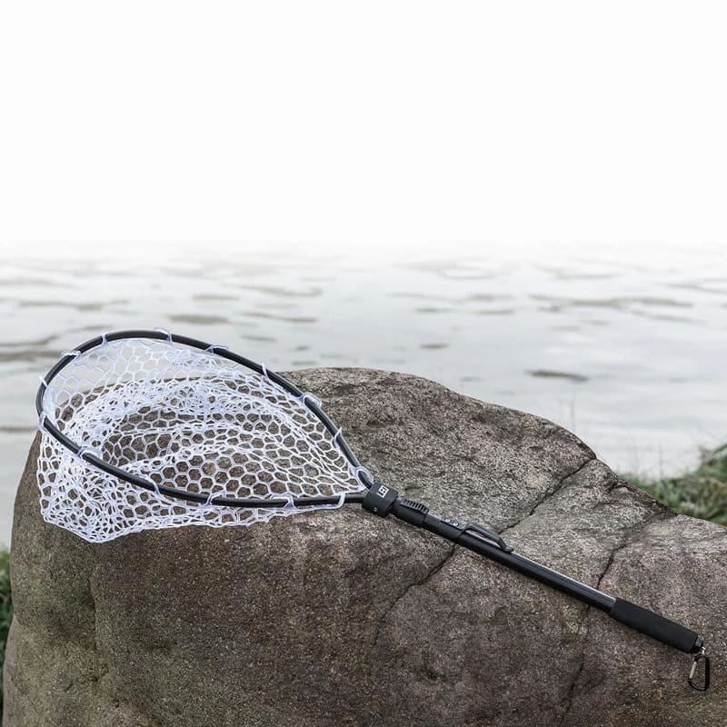 Dr.Fish Foldable Soft Rubber Mesh Trout Net