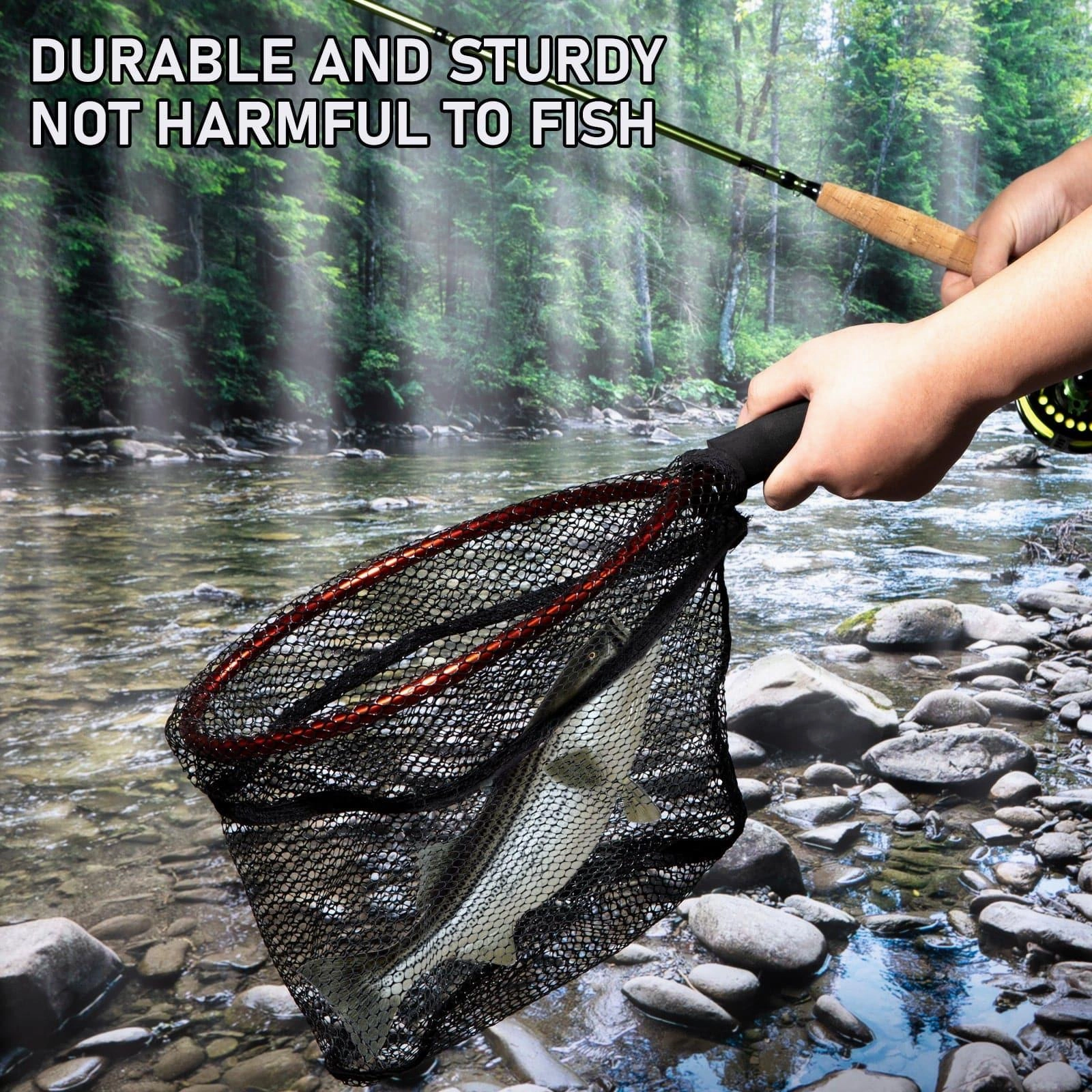 Dr.Fish Handle Landing Flying Fishing Net