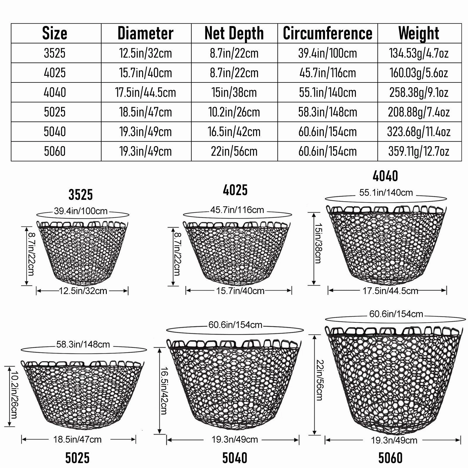 Dr.Fish Replacement Silicone Fishing Nets 6 Sizes