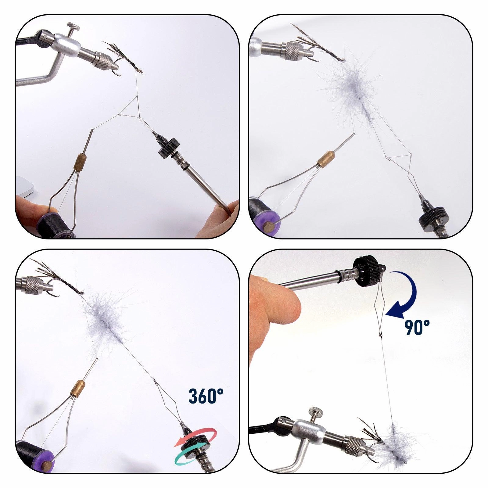 Dr.Fish Stainless Steel Dubbing Spinner 90 360 Rotation  14.5cm/5.3''