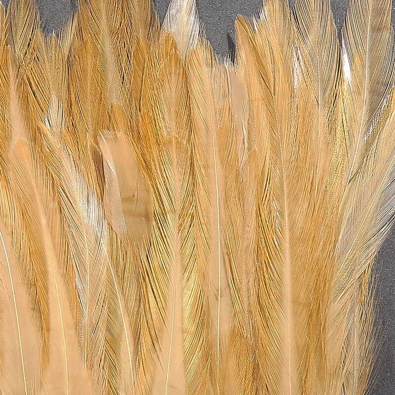 Dyed over White Strung Chinese Saddle Hackle