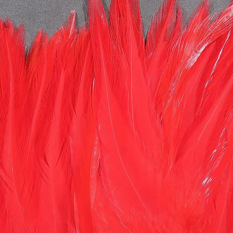 Dyed over White Strung Chinese Saddle Hackle