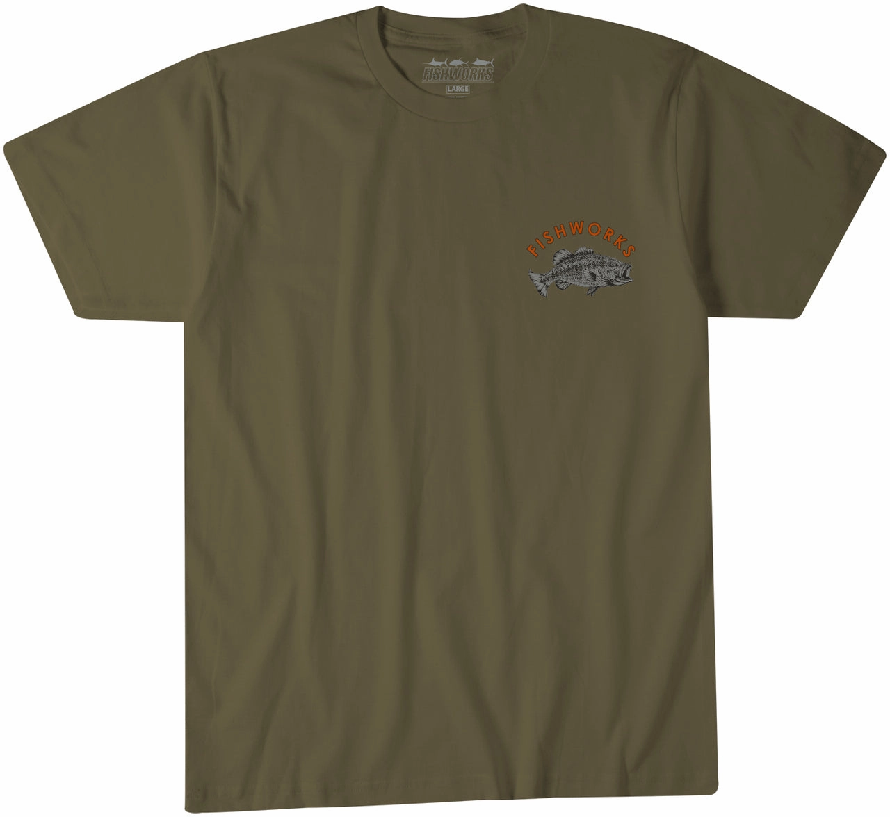 Fishworks Camo Bass Short Sleeve Tee Shirt