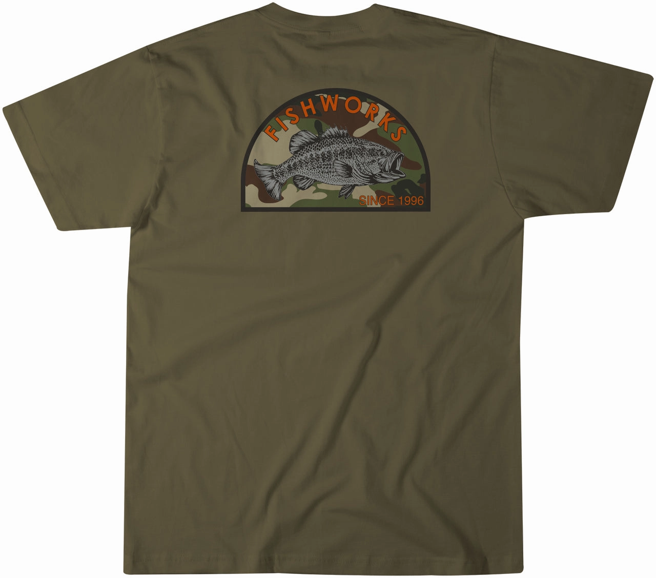 Fishworks Camo Bass Short Sleeve Tee Shirt
