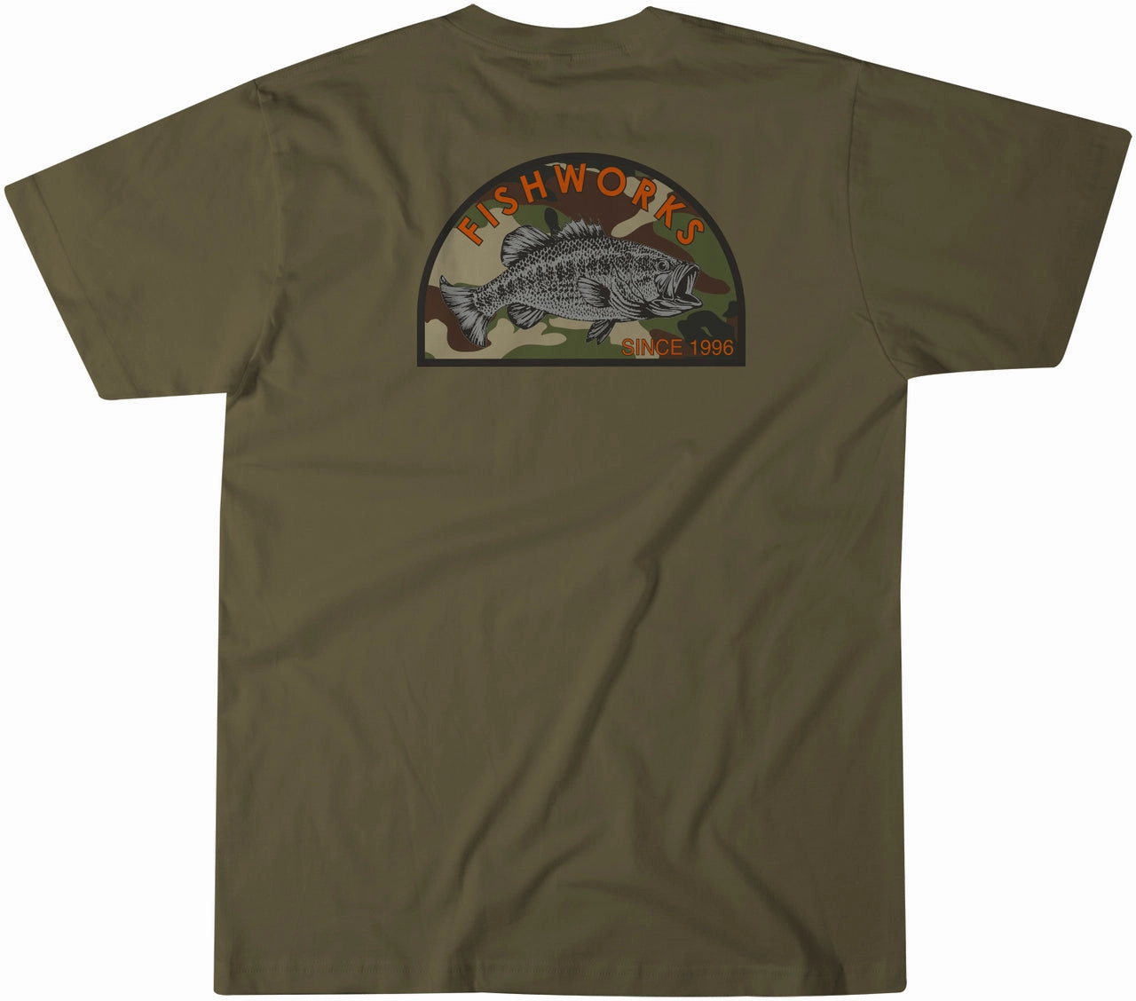 Fishworks Camo Bass Short Sleeve Tee Shirt