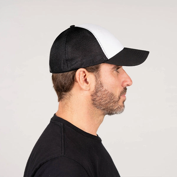 FlexFit Snap Hat | Wht/Blk | SA Blue Shield