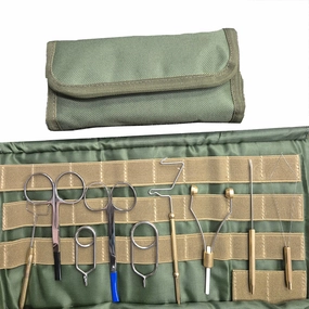 Fly tying tool kit in Velcro Pouch - 11 pieces