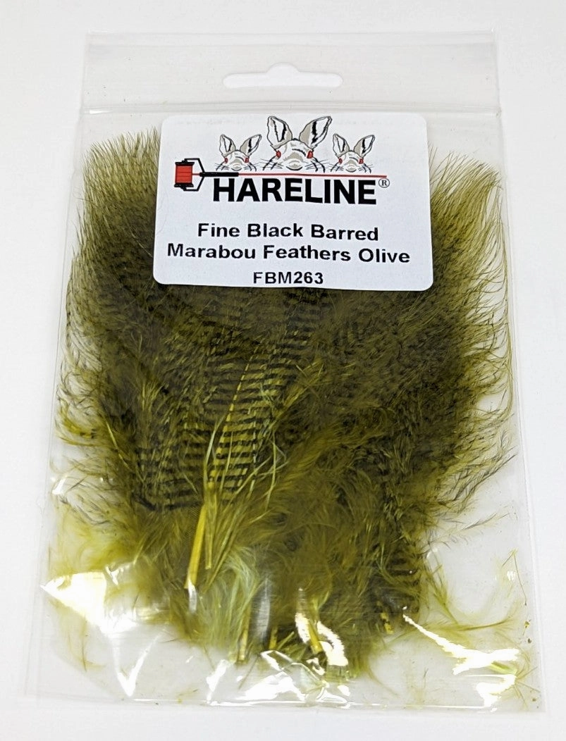 Hareline Fine Black Barred Marabou