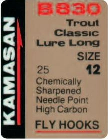 Kamasan B830 Trout Classic Lure Long Fly Hooks