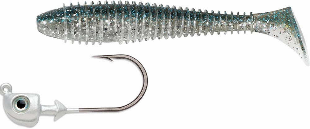 Keitech 3.8 Inch Fat Swing Impact & VMC Boxer Swimbait Jighead Combo