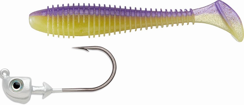 Keitech 3.8 Inch Fat Swing Impact & VMC Boxer Swimbait Jighead Combo